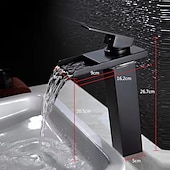 cheap Classical-Bathroom Vessel Faucet Tall LED Waterfall Spout 3 Color Changes with Temperature, Sink Mixer Mono Basin Taps, Single Handle One Hole Brass Washroom Vessel Tap Deck Mounted