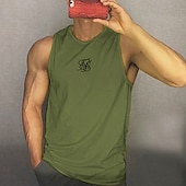 preiswerte Fitness Tank-Tops-Herren Tank Top Weste Unterhemd Ärmelloses Shirt Ärmellos Rundhalsausschnitt Sommer Grafikdrucke Mode Leicht Atmungsaktiv Druck Outdoor Straße Lässig Schwarz Weiß Gelb Top T-Shirt für Herren