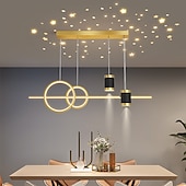 abordables Suspension-led pendentif lumière simple lustre moderne designer projection étoile lune lumière restaurant table bar