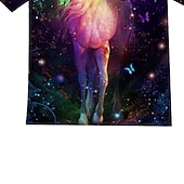 cheap Girl's 3D Cartoon-Girls' 3D Animal Unicorn T shirt Short Sleeve 3D Print Summer Spring Active Fashion Cute Kids 3-12 Years Outdoor Daily Indoor Regular Fit