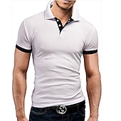 cheap Men&#039;s Sports Polo-Men&#039;s Polo Shirt Golf Shirt Gym Collar Polo Collar Short Sleeve Classic Solid Color Button Front Regular Fit Black / Red Black / Blue Wine Red Grey&amp;black green&amp;white green&amp;yellow Polo Shirt