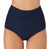abordables Surf, plongée &amp; snorkeling-Femme Short de Bain Natation Bas de bikini taille haute Respirable Séchage rapide Poids Léger Bas Taille haute Froncé Natation Plage Sports nautiques Couleur Pleine Eté / Elastique