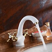 cheap Classical-Bathroom Sink Faucet,Classic Electroplated / Painted Finishes Centerset Two Handles One Hole Bath Taps