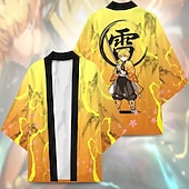 cheap Cartoon &amp; Movie Character Graphic-Agatsuma Zenitsu Kamado Tanjiro Rengoku Shinjurou Cartoon Kimono Anime 3D Harajuku Graphic Kawaii For Men&#039;s Adults&#039; Carnival Masquerade Back To School 3D Print