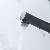 voordelige Klassiek-wastafelmengkraan voor de badkamer, uittrekbaar met 2-standen sproeier, uittrekbare wastafelkranen met enkele handgreep, op het blad gemonteerd