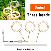 Χαμηλού Κόστους Φώτα Ανάπτυξης Φυτών-angel grow light 4 ή 3 δακτυλίους dc5v usb φυτολάμπα για φυτά led full spectrum λάμπα για σπορόφυτα φυτών εσωτερικού χώρου παχύφυτα λουλουδιών σπιτιού 1τμχ