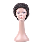 economico Parrucche di capelli veri senza cuffia-parrucca corta riccia per capelli umani stile africano riccio afro crespo per le donne nere parrucca riccia senza pizzo remy parrucca piena fatta a macchina