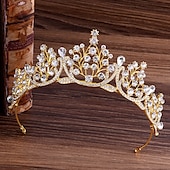 preiswerte Diademe &amp; Krone-Krone Tiara Legierung Hochzeit Einfach Braut Mit Metallkopfschmuck Kopfbedeckung Kleid beeindrucken
