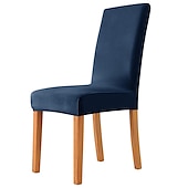 cheap Dining Chair Cover-Velvet Dining Chair Cover Burgundy Plush Stretch Spandex  Chair Slipcover Chair Protector High Back Dining Chair  Cover with Elastic Band for Dining Room Wedding Ceremony Banquet Home Decor