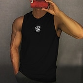 preiswerte Fitness Tank-Tops-Herren Tank Top Weste Unterhemd Ärmelloses Shirt Ärmellos Rundhalsausschnitt Sommer Grafikdrucke Mode Leicht Atmungsaktiv Druck Outdoor Straße Lässig Schwarz Weiß Gelb Top T-Shirt für Herren