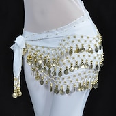 cheap Belly Dancewear-Belly Dance Hip Scarf Coin Sequin Women&#039;s Training Chiffon / Ballroom Gold Coin Belt