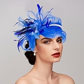 preiswerte Faszinator-Federn  Netz Fascinator  Hüte  Kopfstück mit Feder  Kappe  Blume 1 Stück Hochzeit  Pferderennen  Melbourne Cup Kopfstück für einen beeindruckenden Look am Renntag