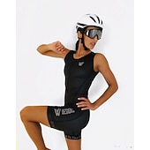 Χαμηλού Κόστους Γυναικεία ρούχα τριάθλου-Γυναικεία Ολόσωμη στολή για τρίαθλο Αμάνικο Ποδηλασία Βουνού Ποδηλασία Δρόμου Καλοκαίρι Άνοιξη Φθινόπωρο Μαύρο Ανθισμένο Ροζ Μπλε Ποδήλατο Γρήγορο Στέγνωμα Moale Σκούπισμα ιδρώτα Ελαστικό Αναπνέει