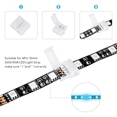voordelige LED-accessoires-10 stuks 4-pins rgb led-lichtstripconnector pbc 10 mm brede opening led-lichtclip soldeerloze adapterconnector geschikt voor smd 5050 meerkleurige led-lichtstrip