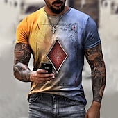abordables T-shirts 3D-Homme 3D Poker T shirt Manche Courte T-shirt 3D effet Col Rond Chemise Rétro Vintage Design Décontractées Soirée du quotidien A B C Vêtement Tenue Grande Taille S M L XL XXL 3XL 4XL