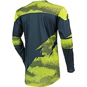 billiga Tröjor för män-Herr Downhilltröja Långärmad Bergscykling Vägcykling Grön Grå Cykel Andningsfunktion Snabb tork Polyester Elastan sporter Geometri Kläder
