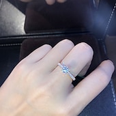 voordelige Ringen-Ring Bruiloft Geometrisch Roze Goud Witte Legering Tweeling Eenvoudig Elegant 1pc  Dames  Cadeau  Verloving Jurk om indruk te maken