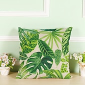 baratos estilo floral e plantas-conjunto clássico de 6 fronha de algodão / capa de almofada, novidade botânica clássica retro tradicional / clássica almofada de linho falso para sofá sofá-cama poltrona verde