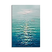 お買い得  油絵-ハング塗装油絵 手描きの 縦式 抽象画 近代の 内枠を含めます