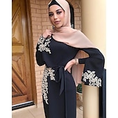 cheap Arabian Muslim-Women&#039;s Girls&#039; Arabian Muslim Abaya Kaftan Dress For Natural Cosplay Hearts Abaya Adults Embellished&amp;Embroidered Dress Party, Ceremony, Festival