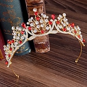 preiswerte Diademe &amp; Krone-Krone Tiara Legierung Hochzeit Einfach Braut Mit Metallkopfschmuck Kopfbedeckung Kleid beeindrucken