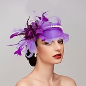 preiswerte Faszinator-Federn  Netz Fascinator  Hüte  Kopfstück mit Feder  Kappe  Blume 1 Stück Hochzeit  Pferderennen  Melbourne Cup Kopfstück für einen beeindruckenden Look am Renntag
