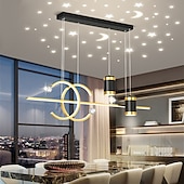 abordables Luces colgantes-Proyector de luz colgante led, luz de lujo para comedor, personalidad creativa, candelabro de barra de cielo estrellado