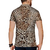 levne Pánské havajské polo-Pánské Zvíře Leopard Polokošile Golfová košile Krátký rukáv Košile Přehnutý Ležérní Denní 3D tisk Žlutá Vodní modrá Hnědá Tmavě šedá Tisk Oblečení Módní Designové Na běžné nošení Prodyšné