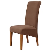 voordelige Hoes voor eetkamerstoel-fluwelen eetkamerstoelhoezen, bordeauxrode stretch stoelhoes, spandex hoge rugleuning stoelbeschermers hoezen stoelhoes met elastische band voor eetkamer, bruiloft, ceremonie, banket