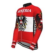 abordables Maillots Hombre-Hombre Maillot de Ciclismo Estampado Letra y Número Rusia Manga Larga Bicicleta Maillot Camiseta con 3 bolsillos traseros MTB Bicicleta Montaña Ciclismo Carretera Secado rápido Transpirabilidad Suave