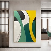voordelige Abstracte schilderijen-olieverfschilderij handgemaakte handgeschilderde kunst aan de muur moderne kleur eenvoudige lijn abstract huisdecoratie decor gerold canvas geen frame niet uitgerekt