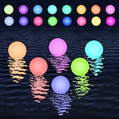 voordelige Onderwaterverlichting-Drijvende zwembad verlichting 6 stks 2 stks 16 kleur veranderende rgb led bal lichten ip67 waterdicht 7.8 cm hot tub nachtverlichting zwembad speelgoed