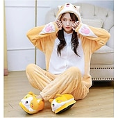 halpa Eläinkostyyri-Kigurumi-pyjama Hieno puku Onesie-asu Eläin Koira Cartoon One Piece Muut Cosplay Lämmin Hauska puku Mukava Aikuisten Sukupuolineutraali Miehet ja naiset Pojat ja tytöt Halloween Karnevaali Juhla