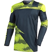 billiga Tröjor för män-Herr Downhilltröja Långärmad Bergscykling Vägcykling Grön Grå Cykel Andningsfunktion Snabb tork Polyester Elastan sporter Geometri Kläder