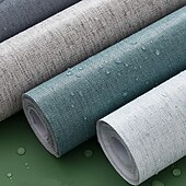 billiga Tapeter-självhäftande pvc vattentät oljesäker säckväv textur tapet kontakt papper vägg badrum köksmöbler renovering väggdekal 300*60cm