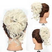 baratos Puxos-rabo de cavalo de extensão de cabelo de peruca de coque com elástico elástico updo peruca de rabo de cavalo extensões de cabelo sintético scrunchies apliques de rabo de cavalo para mulheres