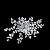 voordelige Bruiloft Zendspoel-Hiustyökalu Haaraccessoire Legering Bruiloft Feest / Uitgaan Klassieke Stijl Bruids Met Pure Kleur Helm Hoofddeksels