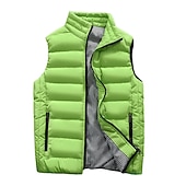 preiswerte Herren Steppweste-Herren Einfarbig Laufwesten Daunenweste Steppweste Frühling Herbst Winter Kariert Vollreißverschluss Innentasche Ärmellos Lässig Athleisure Stehkragen Thermowarm Wasserdicht Winddicht Atmungsaktiv