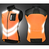 voordelige Herenjassen &amp; Gilets-WOSAWE Voor heren Wielrenvest Mouwloos Bergracen Wegwielrennen Marine Zwart Groen Fietsen Ves / Mouwloos Shirt Winddicht Reflecterende strips Achterzak Sport Effen Kleur Kleding / Gevorderd / Rekbaar