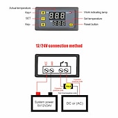 お買い得  水槽ヒーター＆温度計-温度計センサー、温度コントローラーサーモスタットデュアルLEDデジタル温度レギュレーター検出器温度計ヒートクーラー