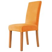 cheap Dining Chair Cover-Velvet Dining Chair Cover Burgundy Plush Stretch Spandex  Chair Slipcover Chair Protector High Back Dining Chair  Cover with Elastic Band for Dining Room Wedding Ceremony Banquet Home Decor