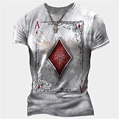 tanie Koszulki 3D-Męskie Dla obu płci Wzory graficzne Poker Podkoszulek Krótki rękaw Podkoszulek Druk 3D Półgolf Koszula Sport Moda Designerskie Na zewnątrz Ulica Codzienny Czarny Biały Żółty Lato Odzież S M L XL XXL