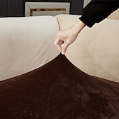 economico Rivestimento seduta e braccioli divano-copridivano elasticizzato copridivano in velluto elastico poltrona divano a due posti 4 o 3 posti grigio bordeaux rosso nero blu tinta unita morbido resistente lavabile