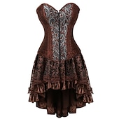 cheap Gothic-Retro Vintage Punk &amp; Gothic Medieval Skirt Outfits Masquerade Pirate Plus Size Asymmetric Hem Romantic Special Design Embroidery Fancy Dress Women's Halloween Carnival Masquerade Party Halloween