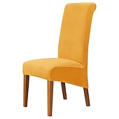 voordelige Hoes voor eetkamerstoel-fluwelen eetkamerstoelhoezen, bordeauxrode stretch stoelhoes, spandex hoge rugleuning stoelbeschermers hoezen stoelhoes met elastische band voor eetkamer, bruiloft, ceremonie, banket
