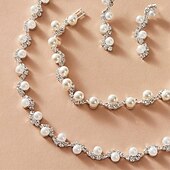 economico Parure di gioielli-1 set Set di gioielli For Per donna Anniversario Regalo Graduazione Perle finte Strass intrecciato Palla / Spiaggia
