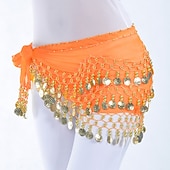 cheap Belly Dancewear-Belly Dance Hip Scarf Coin Sequin Women&#039;s Training Chiffon / Ballroom Gold Coin Belt