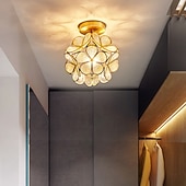 preiswerte Kristall-Deckenleuchte-20 cm Deckenleuchte LED Blumendesign Pendelleuchte Laternendesign Glas Messing modern 220-240v