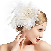 baratos Acessórios e mais-Retro Vintage Anos 20 Peça para Cabeça Baile de Máscara Faixa De Cabelo Estilo Melindrosa Normal O Grande Gatsby charleston Convidado do casamento Mulheres Dia Das Bruxas Carnaval Baile de Máscaras