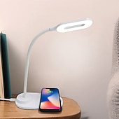 זול מנורות שולחן-מנורת שולחן led טעינה אלחוטית לסמסונג s20/s10/note10 מטען אלחוטי מהיר לאייפון 12 11pro/xr/xs/8 מתכוונן